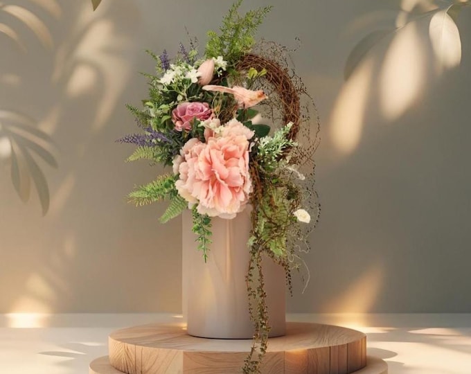 Artificial flower wreath for all seasons, home decoration, Artificial Door Wreath with Flowers, Door Decorations, Wreath with Flowers