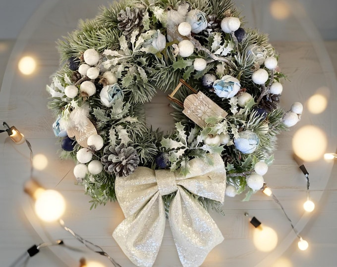 Christmas wreath, fir wreath, door wreath, berry wreath, Christmas, wreath, winter wreath, decorative wreath, Advent wreath, door decoration, Christmas decoration