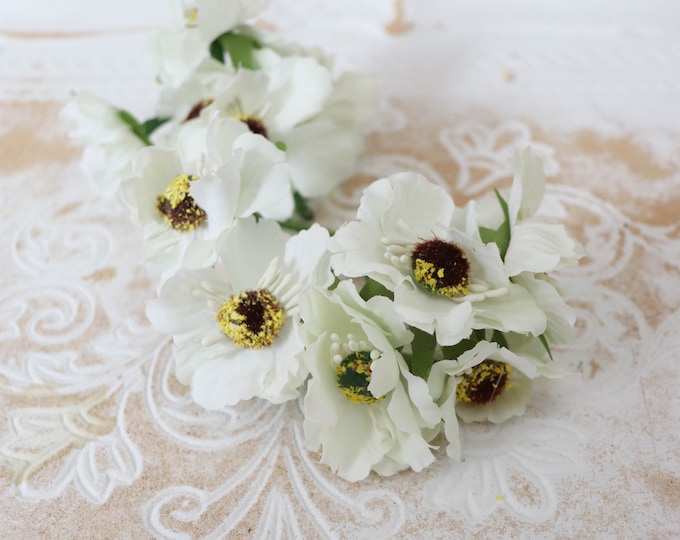 6 small flowers, artificial flowers, decorative flowers, craft flowers Artificial rosebuds, flower heads, flowers for crafts, poppies