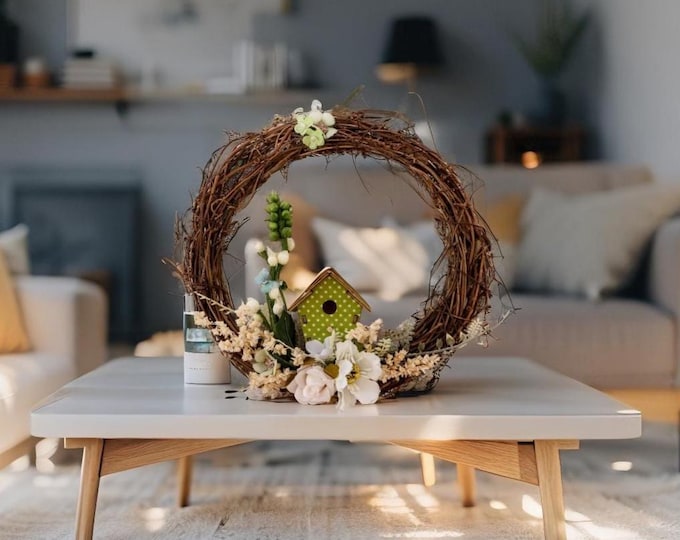 Door wreath, spring wreath, decorative wreath, spring wall wreath, wall wreaths, decor, creative wreath, mini wreath, wooden wreath, spring decoration,