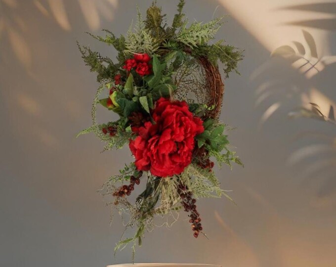 Artificial flower wreath for all seasons, home decoration, Artificial Door Wreath with Flowers, Door Decorations, Wreath with Flowers,