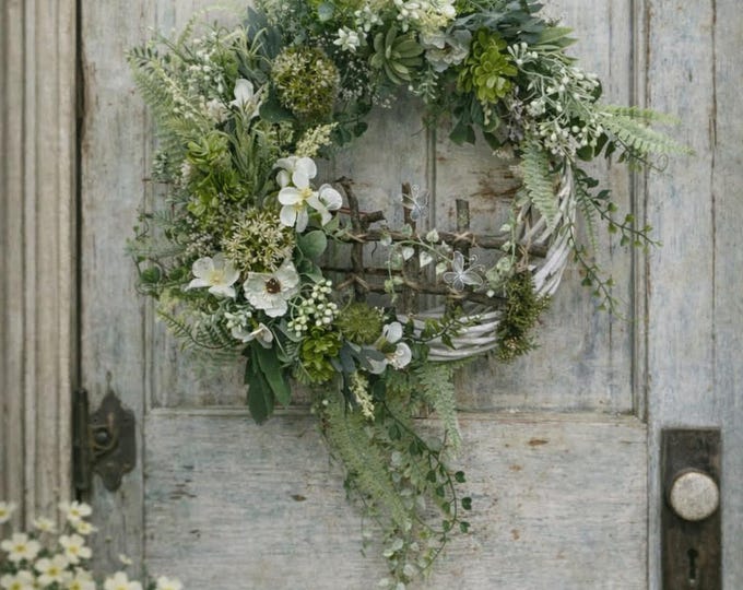 Artificial flower wreath for all seasons, home decoration, artificial door wreath with flowers, door decorations, wreath