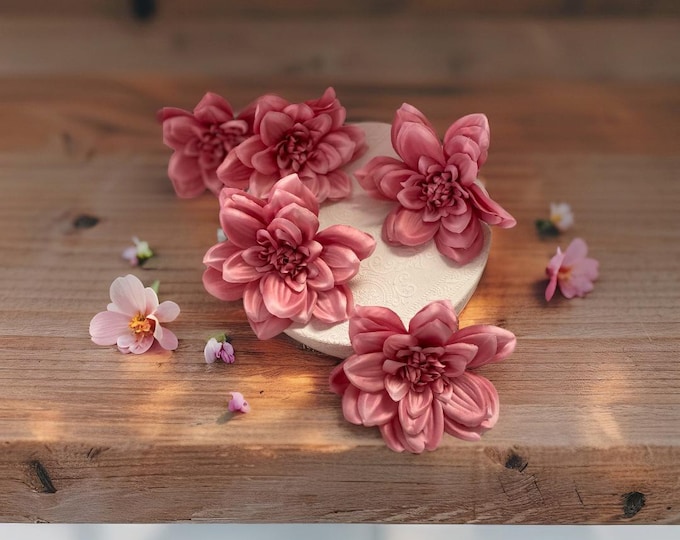 Textile Dahlia Flowers pink Flower Heads Wedding Crafts Decor Wreaths Weddings Decor Celebrations Flowers Home decor indoor outdoor use DIY