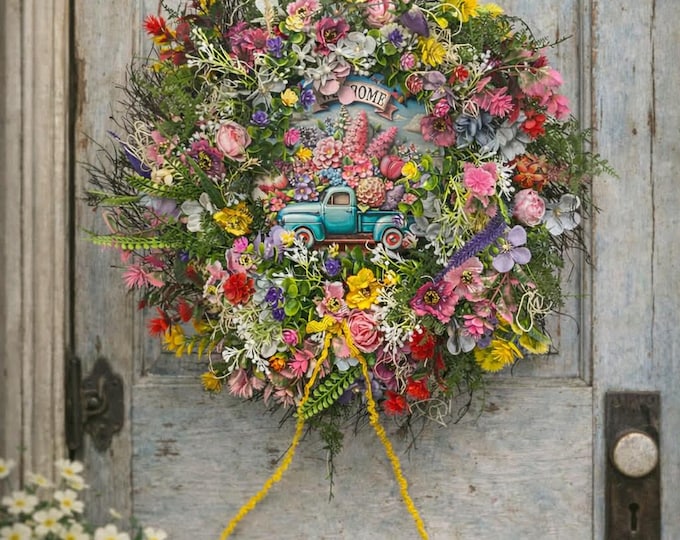 Artificial flower wreath for all seasons, home decoration, artificial door wreath, door decorations, wreath with flowers, door wreath