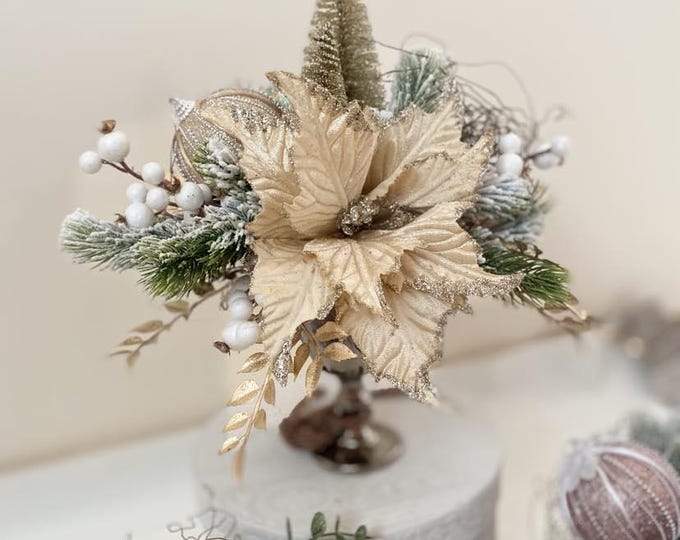 Stand for Christmas table decoration, modern centerpieces decoration, Christmas set, Christmas flower arrangement, Christmas decor, pine cones