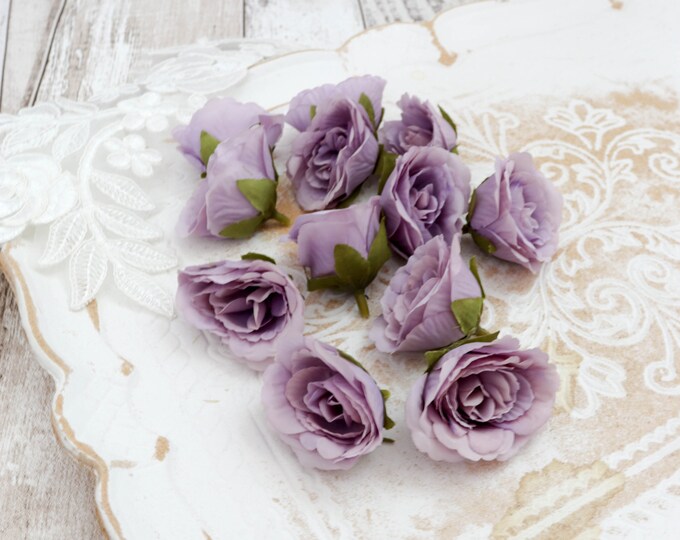 10 Small Roses, Artificial Flowers, Decorative Flowers, Handicraft Flowers,Silk Roses,Artificial Rose Buds,Flower Heads, Flowers to Craft