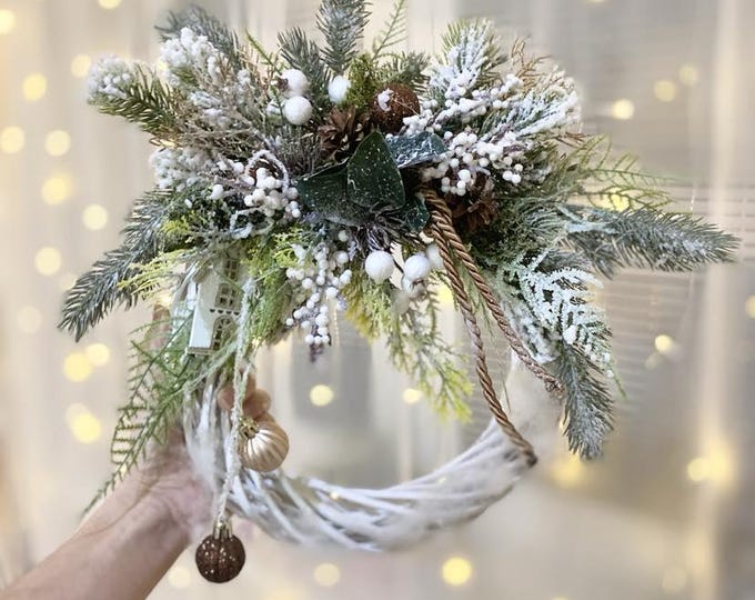 Christmas wreath, fir wreath, door wreath, berry wreath, Christmas, wreath, winter wreath, decorative wreath, Advent wreath, door decoration, Christmas decoration,