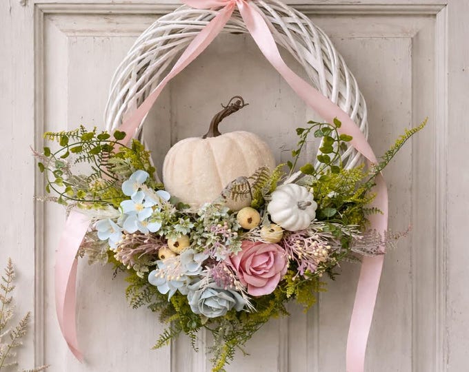 Artificial flower wreath for all seasons, home decoration, artificial door wreath, door decorations, wreath with flowers, dried flower wreath