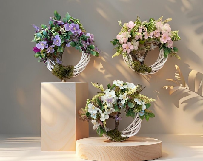 Artificial flower wreath for all seasons, home decoration, artificial door wreath with flowers, door decorations, wreath with flowers