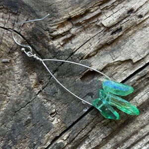 Green crystal earrings