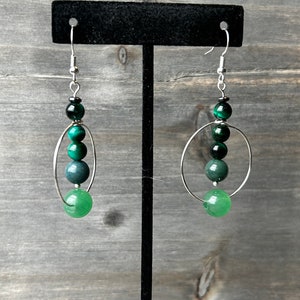 Tiger’s Eye and Aventurine earrings
