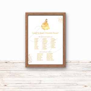 Princess Name Party Sign, What&#39;s Your Princess Name, Princess Birthday, Princess Party, Princess Name Game, DIGITAL Download