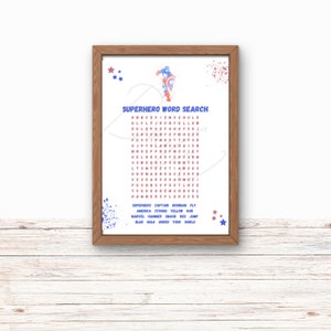 Superhero Party Word Search, Superhero Birthday, Superhero Party, Superhero Puzzle Game, DIGITAL Download