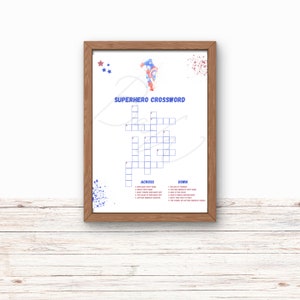 Mots croisés de fête de super-héros, anniversaire de super-héros, fête de super-héros, jeu de puzzle de super-héros, téléchargement numérique