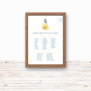 Princess Name Party Sign, What&#39;s Your Princess Name, Princess Birthday, Princess Party, Princess Name Game, DIGITAL Download