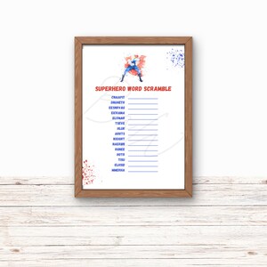 Superhelden Party Word Scramble, Superhelden Geburtstag, Superhelden Party, Superhelden Puzzle Spiel, DIGITALER Download