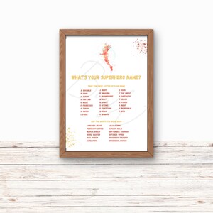 Superhero Name Party Sign, What&#39;s Your Superhero Name, Superhero Birthday, Superhero Party, Superhero Name Game, DIGITAL Download