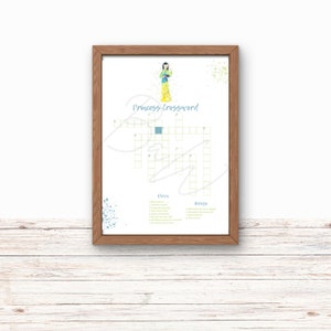 Princess Party Crossword, Princess Birthday, Princess Party, Princess Puzzle Game, DIGITAL Download