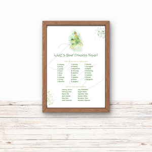 Princess Name Party Sign, What&#39;s Your Princess Name, Princess Birthday, Princess Party, Princess Name Game, DIGITAL Download