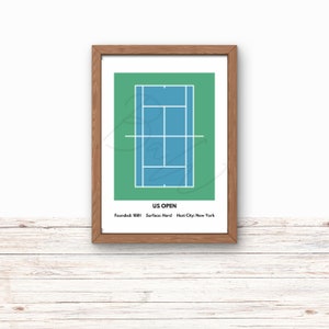 Tennis Court Digital Print, Grand Slam Tennis Tournaments, DIGITAL Download