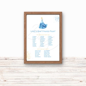 Princess Name Party Sign, What&#39;s Your Princess Name, Princess Birthday, Princess Party, Princess Name Game, DIGITAL Download