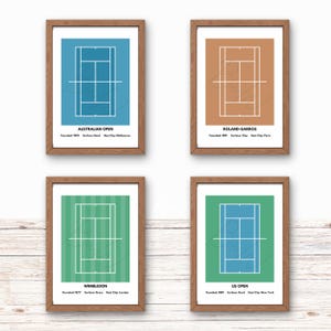 Tennis Court Digital Print, Grand Slam Tennis Tournaments, DIGITAL Download