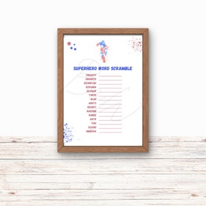 Superhero Party Word Scramble, Superhero Birthday, Superhero Party, Superhero Puzzle Game, DIGITAL Download