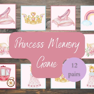 Jogo da memória de princesa para pré-escola e crianças pequenas | Download Instantâneo do Jogo da Memória | Jogos para pré-escolares e crianças | Atividade de princesa para impressão