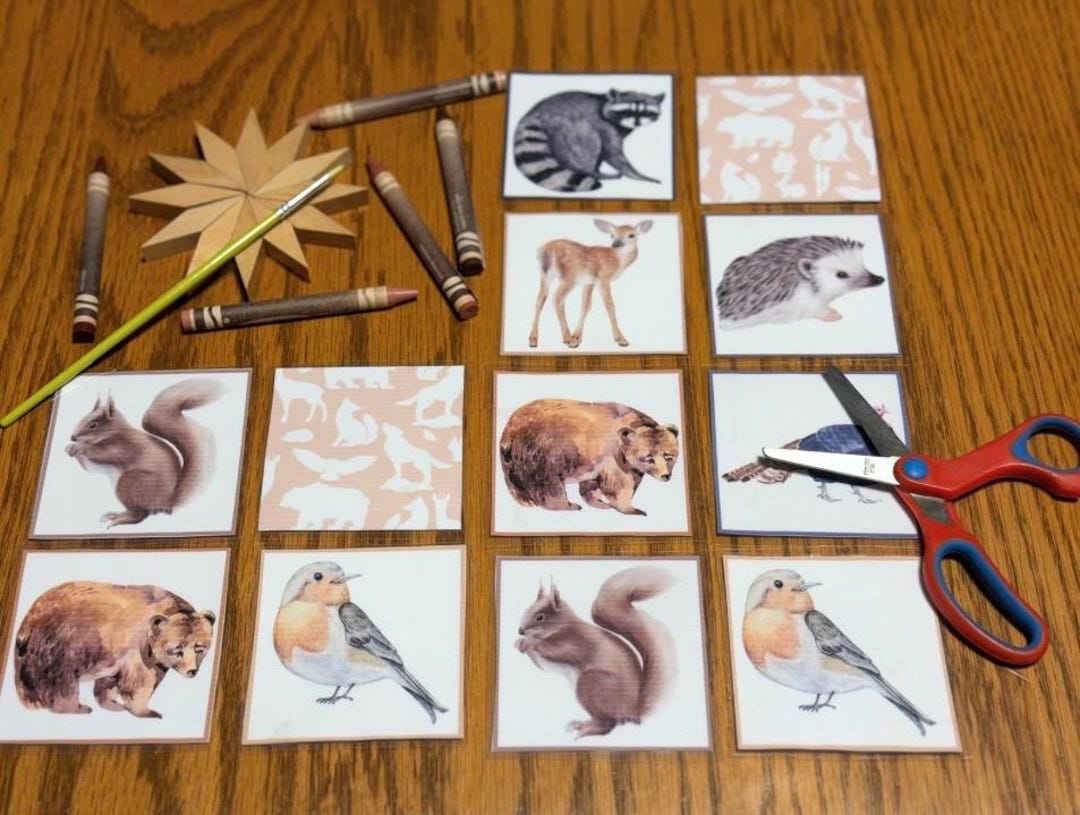 Woodland Animal Memory Game | Preschool Matching Game | Montessori ...