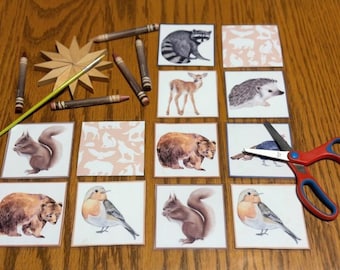 Woodland Animal Memory Game | Preschool Matching Game | Montessori Inspired Aesthetic Toddler Game | Instant Download Game for Kids