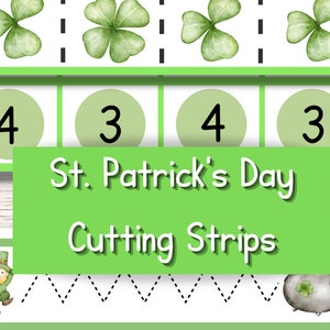 St. Patrick&#39;s Day Cut and Paste Cutting Strip Activity | Montessori Inspired St. Patty&#39;s Day Activity for Preschool, Pre-K, and Kindergarten
