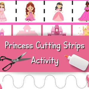 Princess Cutting Strips | Activities for Preschool Girl | 3 and 4 year old girl activities | Princess Worksheets for Pre-K | Scissor Skills