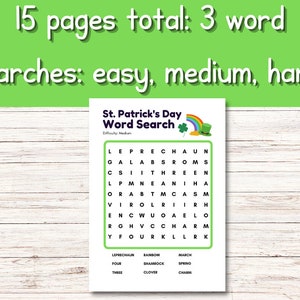 St. Patrick's Day Worksheets | Word Search | Coloring Pages | Color by ...