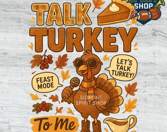 Sprechen Sie Türkei mit mir Thanksgiving PNG - Lustiges Herbst-Shirt Design (Digitaler Download)