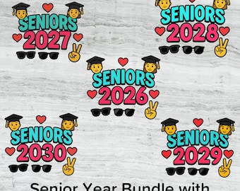 Senior Year PNG Bundle: Graduation Emoji Shirt Design (Digital Download)