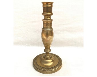Antique brass Candlestick Holder-Rare candle holder-great for your collections approx 6.29'' x 3.17'' approx