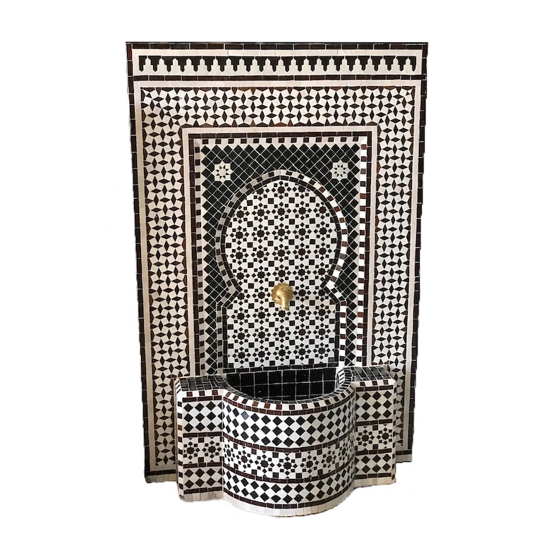 Handmade Moroccan Mosaic Fountain Stunning Water Feature for Your Outdoor or Indoor Space Unique Design and Soothing Water Flow image 1