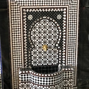 Handmade Moroccan Mosaic Fountain Stunning Water Feature for Your Outdoor or Indoor Space Unique Design and Soothing Water Flow image 2