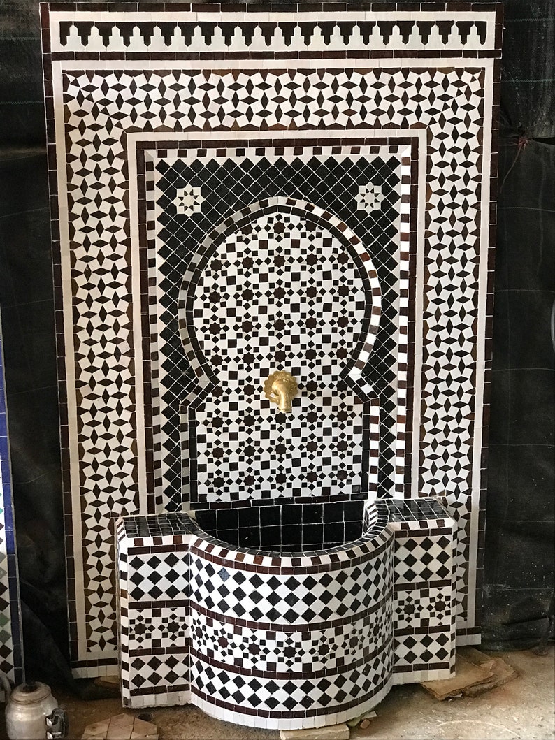 Handmade Moroccan Mosaic Fountain Stunning Water Feature for Your Outdoor or Indoor Space Unique Design and Soothing Water Flow image 2