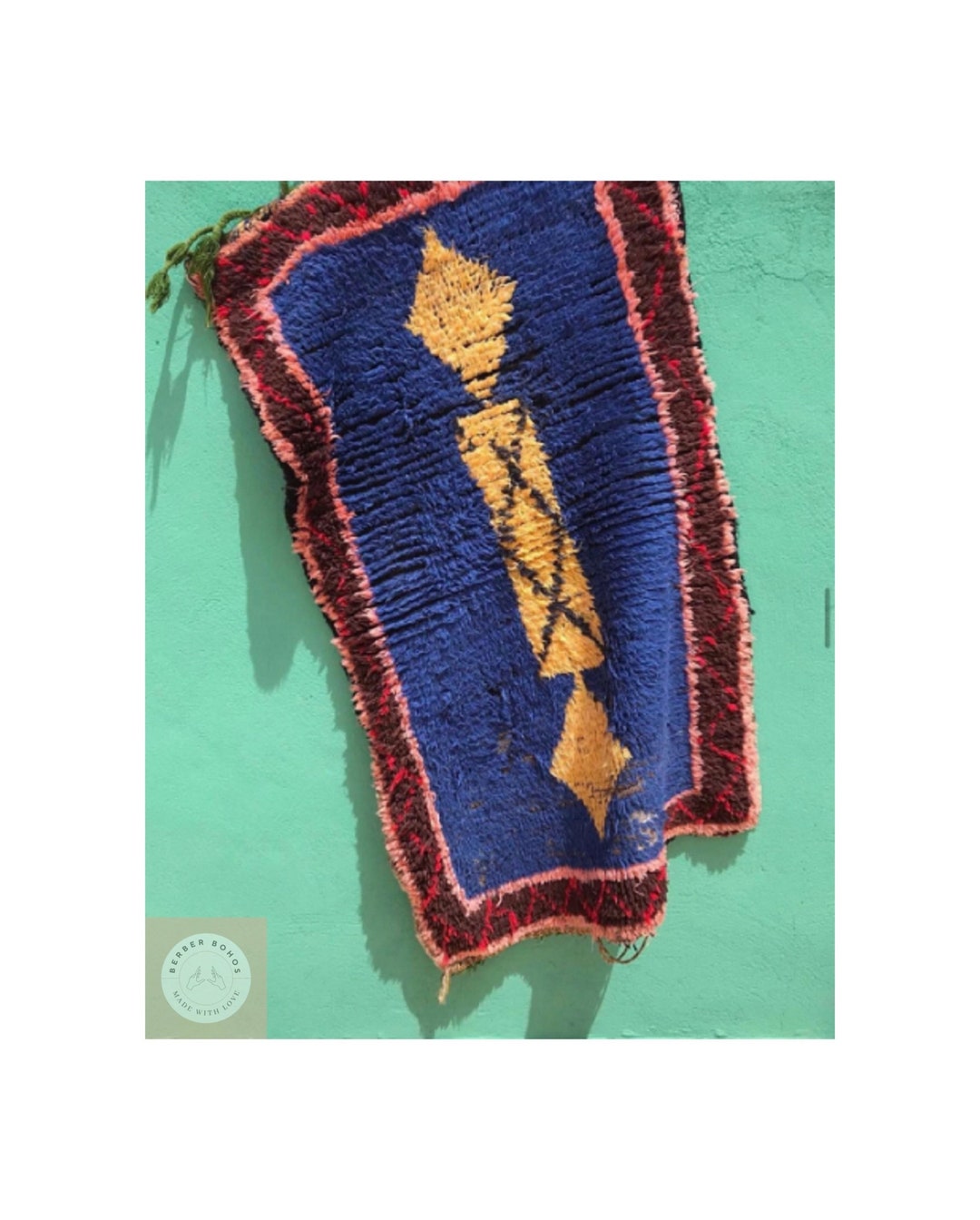 Vintage Minimalist Handwoven Rug, Distressed Rug From Morocco, Antique