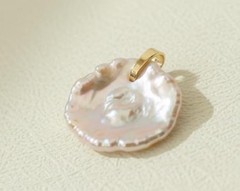 Minimalist Organic Keshi Pearl Pendant, Dainty Irregular Pearl Charm, Jewelry Add-On Gift for Her