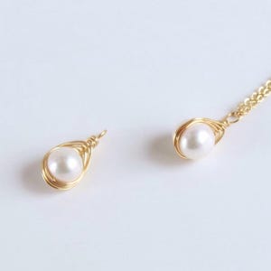Wired Pearl Charm, Interchangeable Charm For Necklaces Earrings, Wired Authentic Freshwater Pearl Pendant, Jewelry Supplies - Charm Only