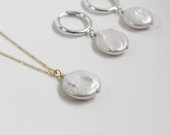 Baroque Pearl Charm, Interchangeable Earring Charms, Freshwater-Pearl Pendant for Hoops, Gold or Silver