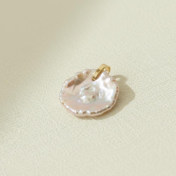 Minimalist Organic Keshi Pearl Pendant, Dainty Irregular Pearl Charm, Jewelry Add-On Gift for Her