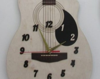 GUITAR CLOCK laser cut files svg cdr dxf pdf glowforge laser digital file ONLY