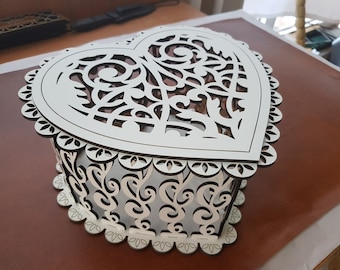 heart love box laser cut files svg cdr dxf pdf glowforge laser digital file ONLY