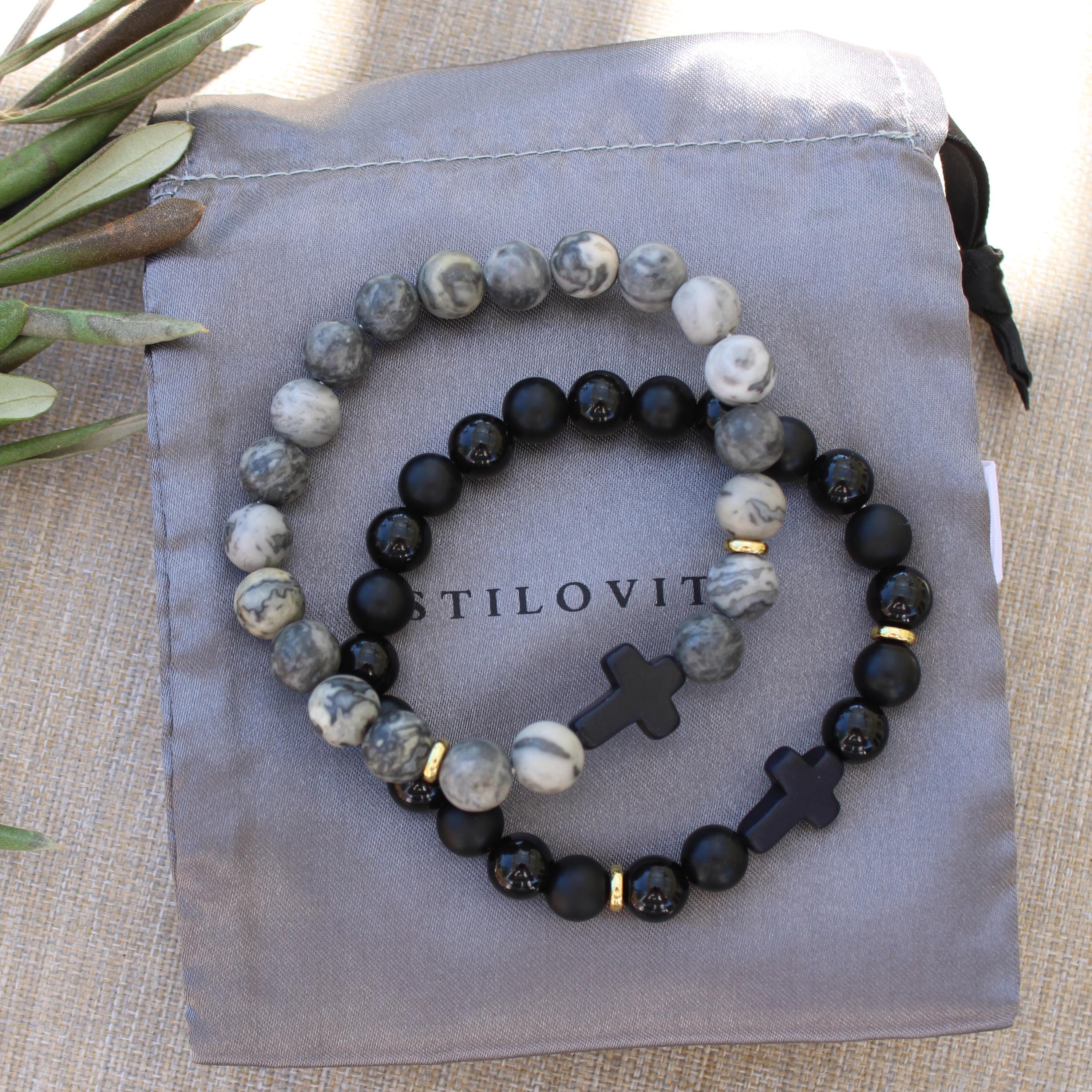 Fathers Day Black Cross Bracelet • Handmade in USA • Gift for Him ...