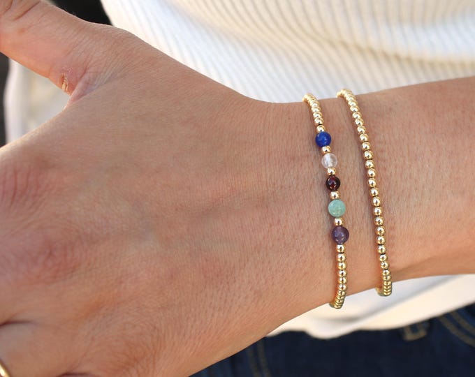 Gold Filled Family Birthstone Bracelet Handmade in USA • Free Fast Shipping