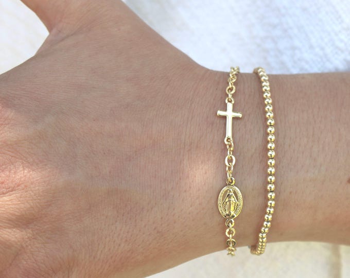 Gold Filled Rosary Bracelet Handmade in USA • Free Fast Shipping • Perfect Gift for Her • Lobster Clasp