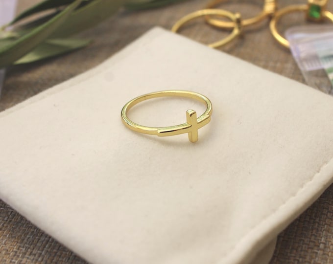 14k Gold Cross Ring • Free Fast Shipping • Beautiful Gift For Her